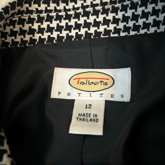 Talbots Wool Blend Double Breasted Houndstooth Jacket/Blazer, Size 12 Petite - Picture 8 of 9